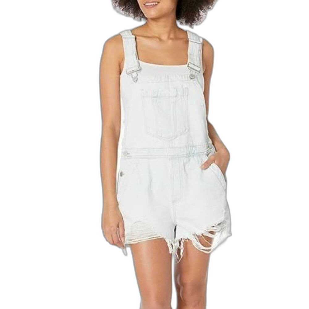 Nwt Blank NYC Size XS Bib Shorts Denim Overalls Shortalls Distressed Piano Solo
